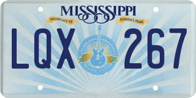 MS license plate LQX267
