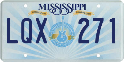 MS license plate LQX271