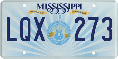MS license plate LQX273