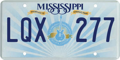 MS license plate LQX277