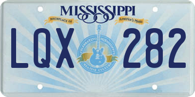 MS license plate LQX282