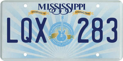 MS license plate LQX283