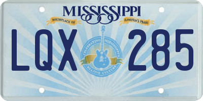 MS license plate LQX285