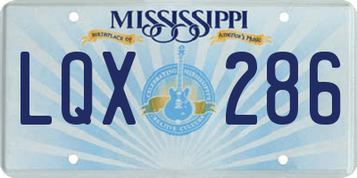 MS license plate LQX286