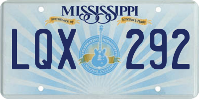 MS license plate LQX292