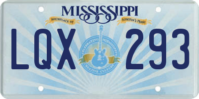 MS license plate LQX293