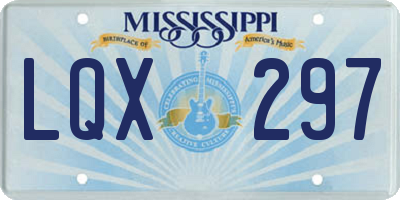 MS license plate LQX297