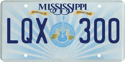 MS license plate LQX300