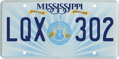 MS license plate LQX302