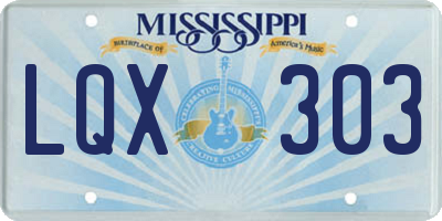 MS license plate LQX303