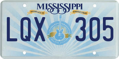 MS license plate LQX305
