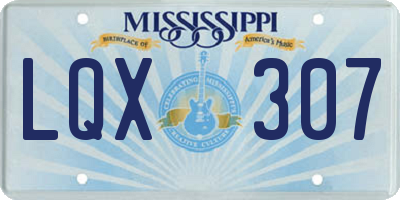 MS license plate LQX307