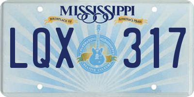 MS license plate LQX317