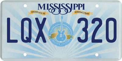 MS license plate LQX320