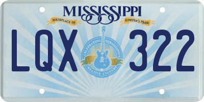 MS license plate LQX322