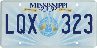 MS license plate LQX323