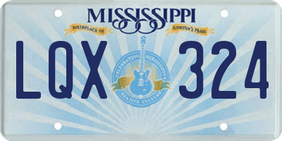 MS license plate LQX324