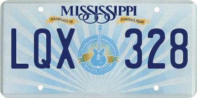 MS license plate LQX328