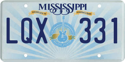 MS license plate LQX331