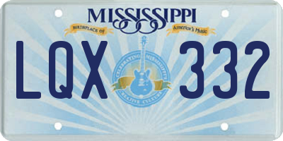 MS license plate LQX332