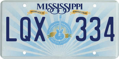 MS license plate LQX334