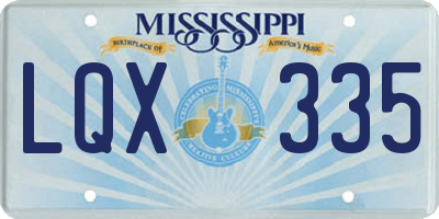 MS license plate LQX335