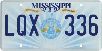 MS license plate LQX336