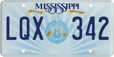 MS license plate LQX342