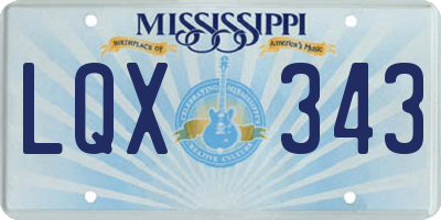 MS license plate LQX343
