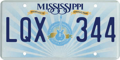 MS license plate LQX344