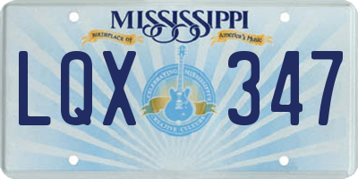 MS license plate LQX347