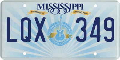 MS license plate LQX349