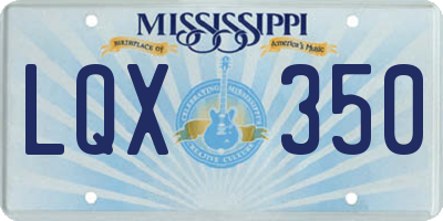 MS license plate LQX350