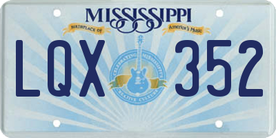 MS license plate LQX352