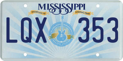 MS license plate LQX353