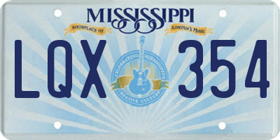 MS license plate LQX354