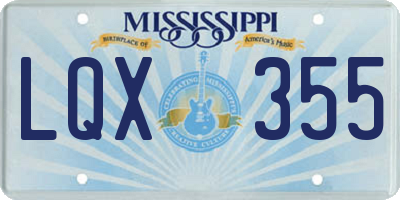 MS license plate LQX355