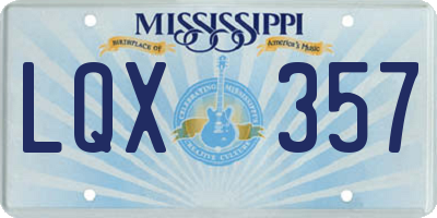 MS license plate LQX357