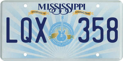 MS license plate LQX358