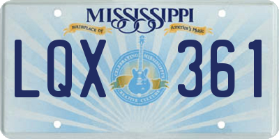 MS license plate LQX361