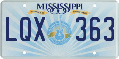 MS license plate LQX363