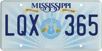 MS license plate LQX365