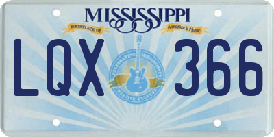 MS license plate LQX366