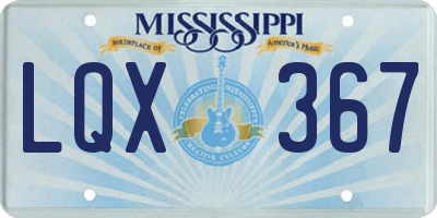 MS license plate LQX367