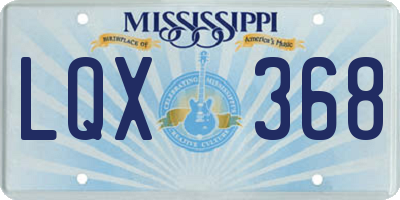 MS license plate LQX368