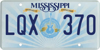 MS license plate LQX370