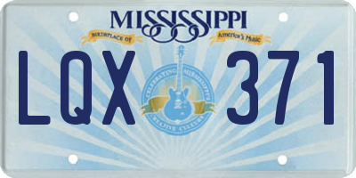 MS license plate LQX371
