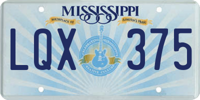 MS license plate LQX375
