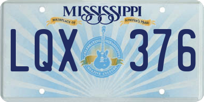 MS license plate LQX376