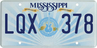 MS license plate LQX378